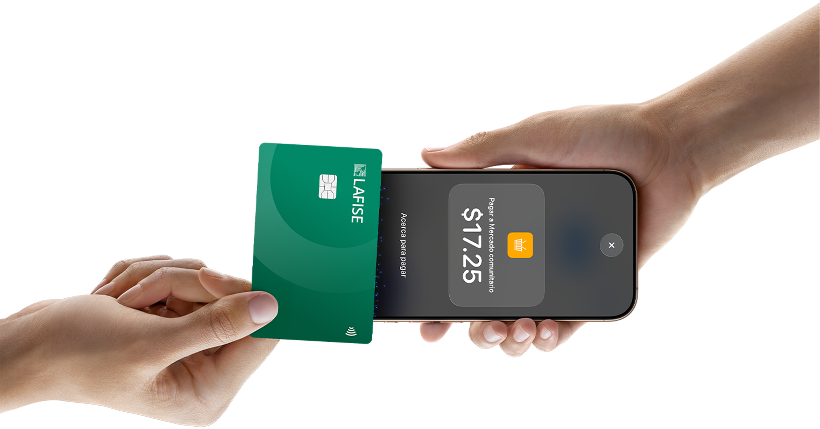 Persona cobrando con Tap to Pay en iPhone